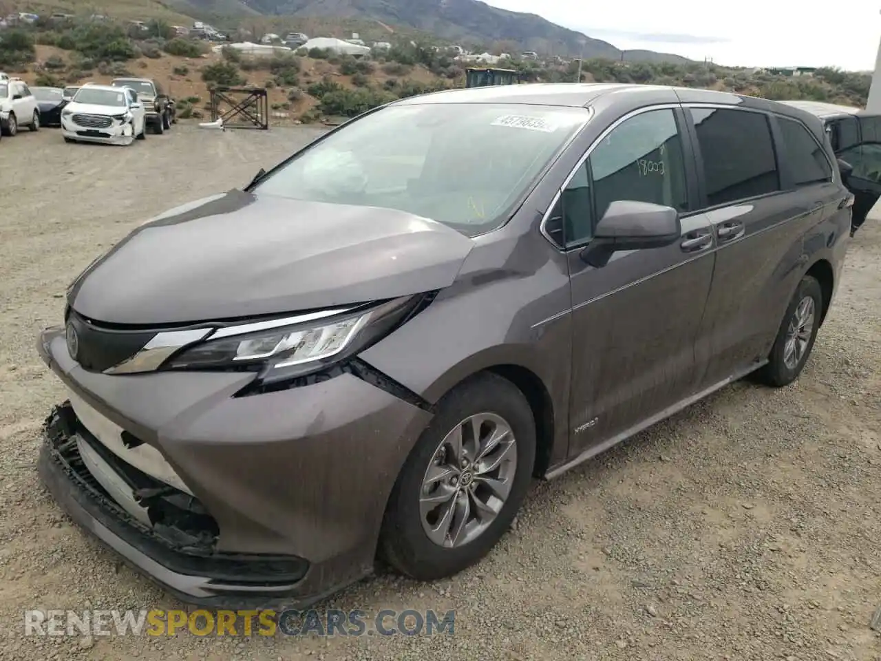 2 fotografías del automóvil dañado 5TDKSKFC7MS011984 TOYOTA SIENNA 2021