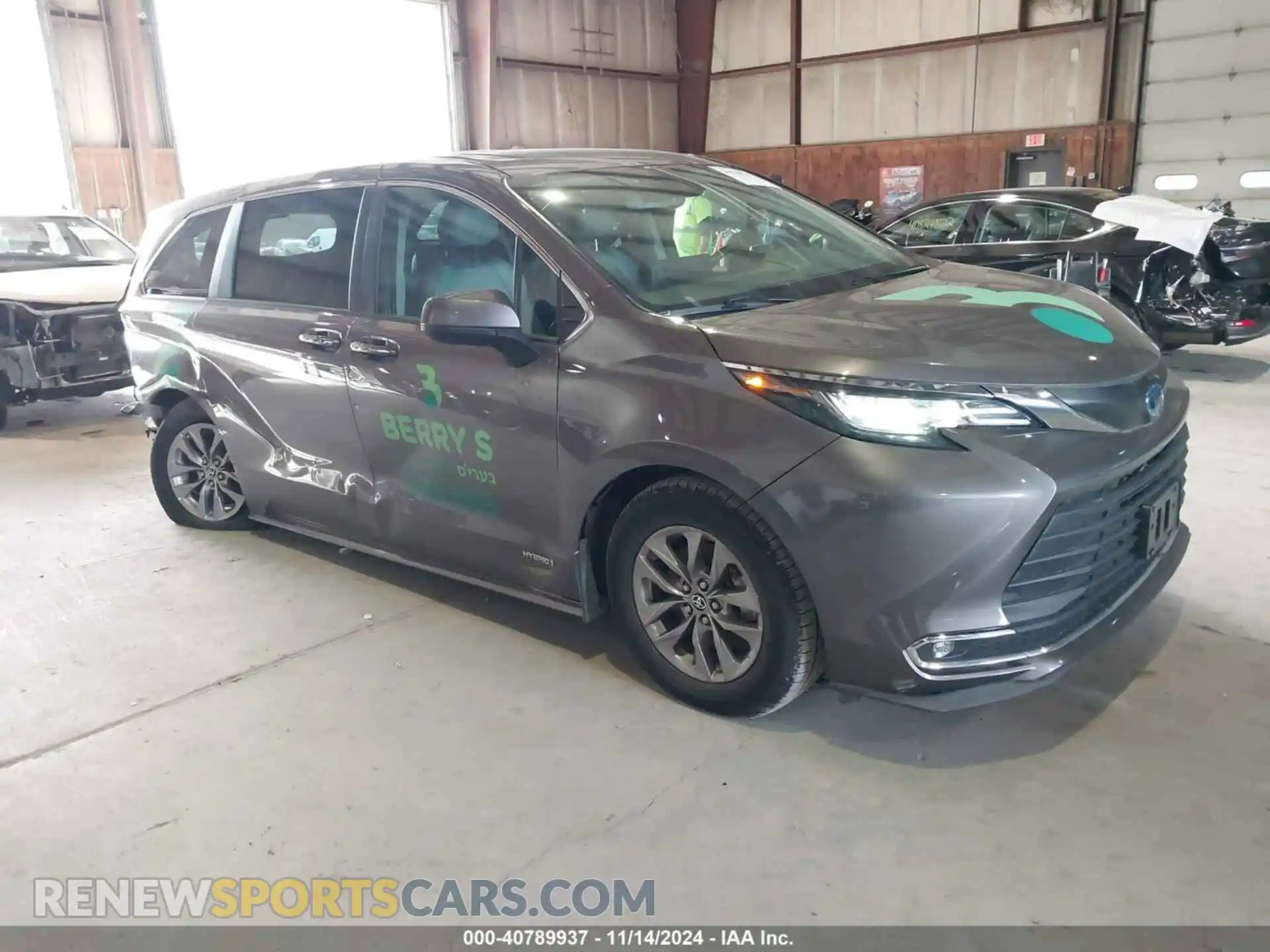 1 Photograph of a damaged car 5TDYRKEC4MS012470 TOYOTA SIENNA 2021