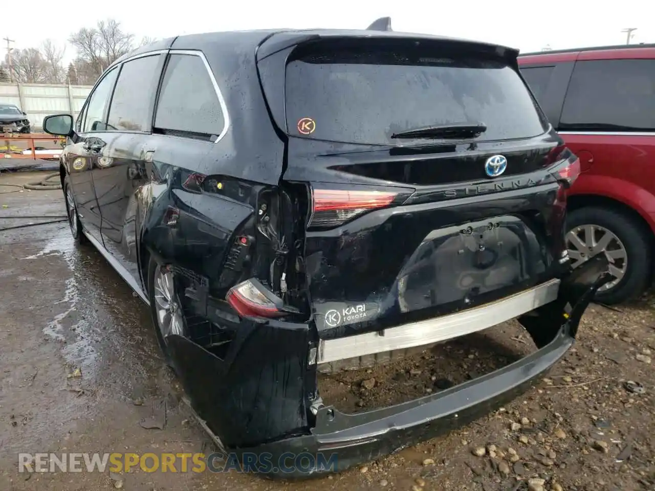 3 fotografías del automóvil dañado 5TDYRKEC9MS002923 TOYOTA SIENNA 2021