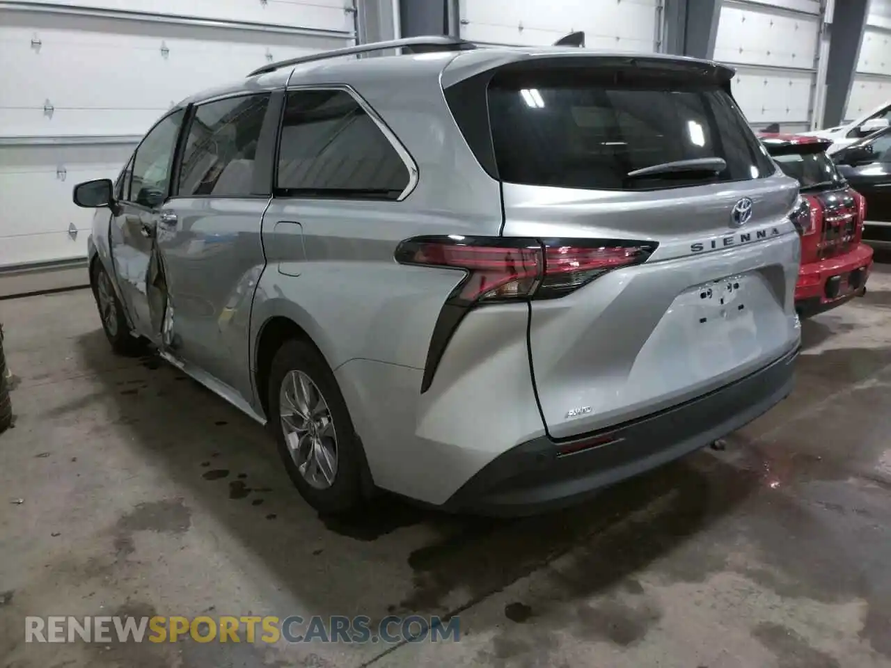 3 fotografías del automóvil dañado 5TDYSKFC1MS029052 TOYOTA SIENNA 2021