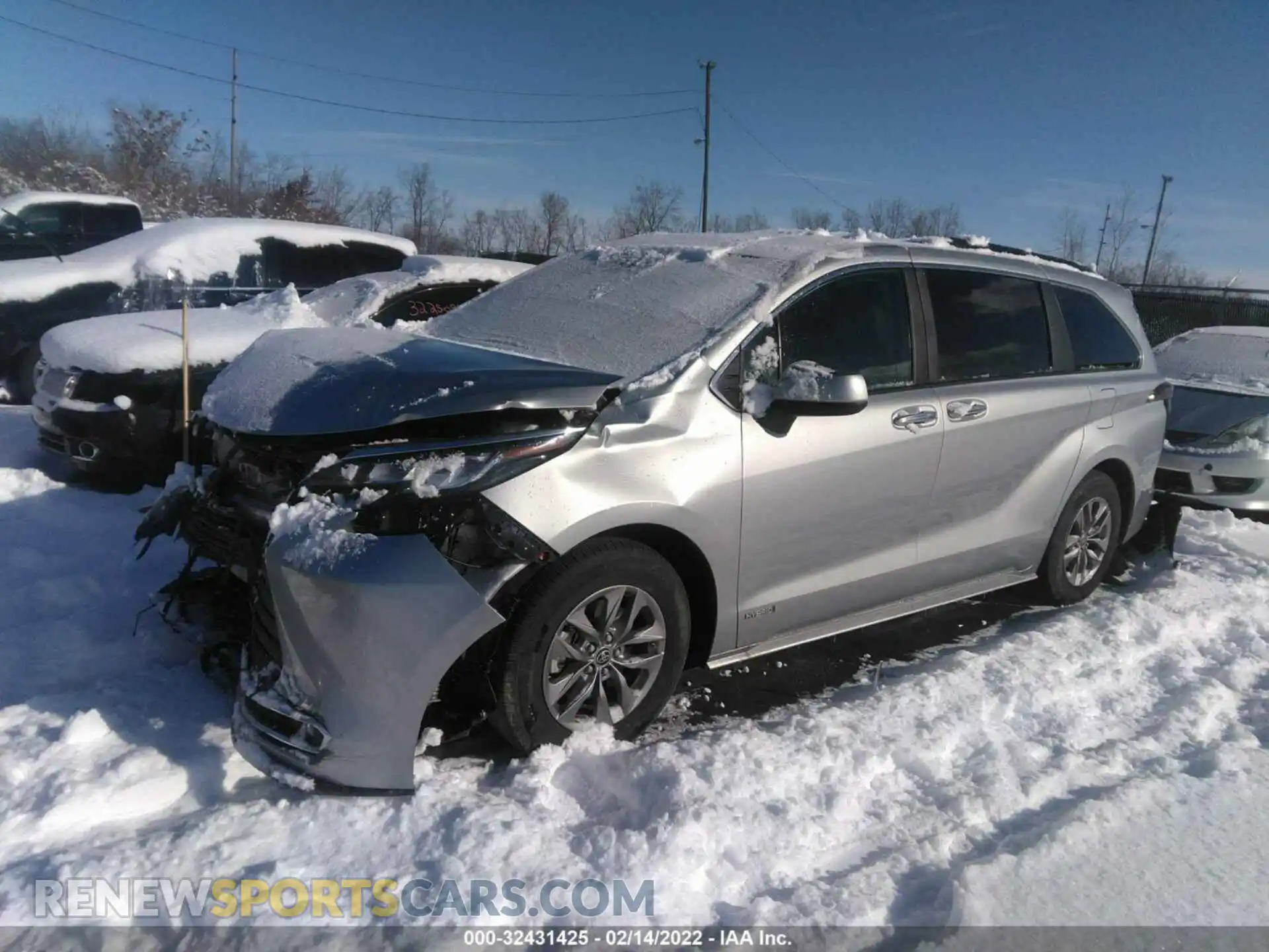 2 fotografías del automóvil dañado 5TDYSKFC1MS037264 TOYOTA SIENNA 2021