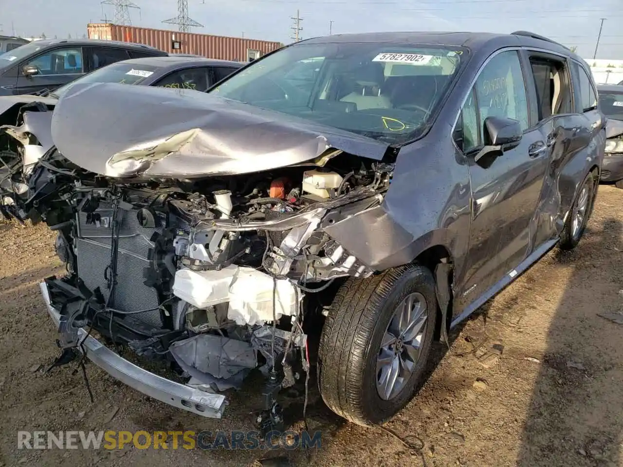 2 Photograph of a damaged car 5TDYSKFCXMS036551 TOYOTA SIENNA 2021