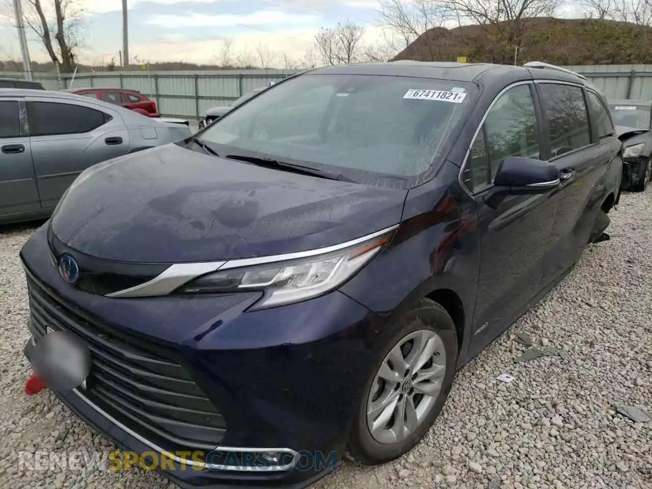 2 fotografías del automóvil dañado 5TDZRKEC2MS009894 TOYOTA SIENNA 2021