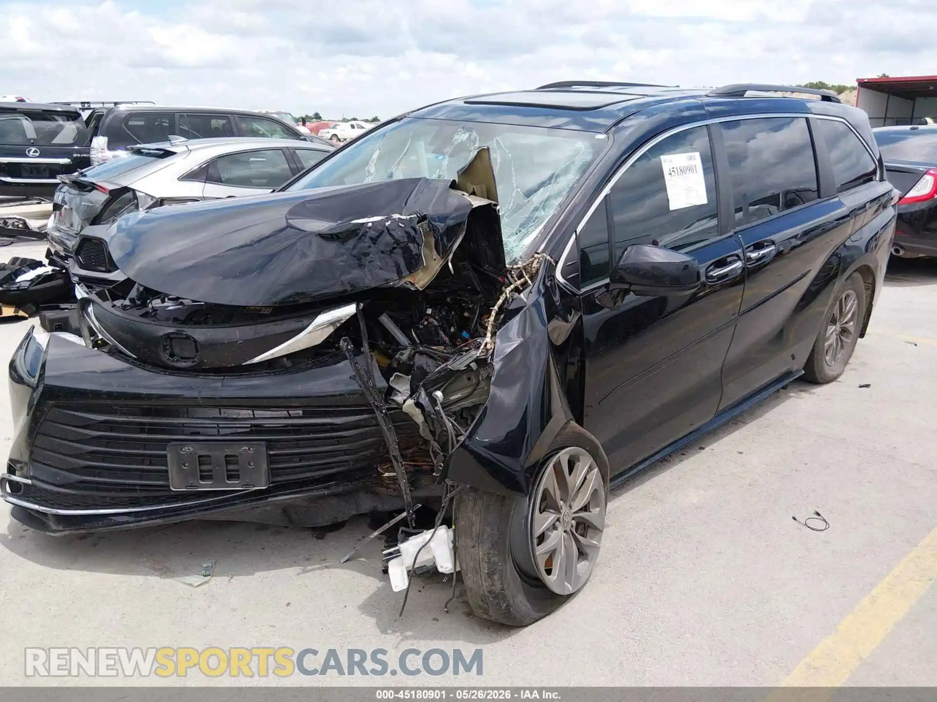 2 fotografías del automóvil dañado 5TDJRKEC3NS095313 TOYOTA SIENNA 2022