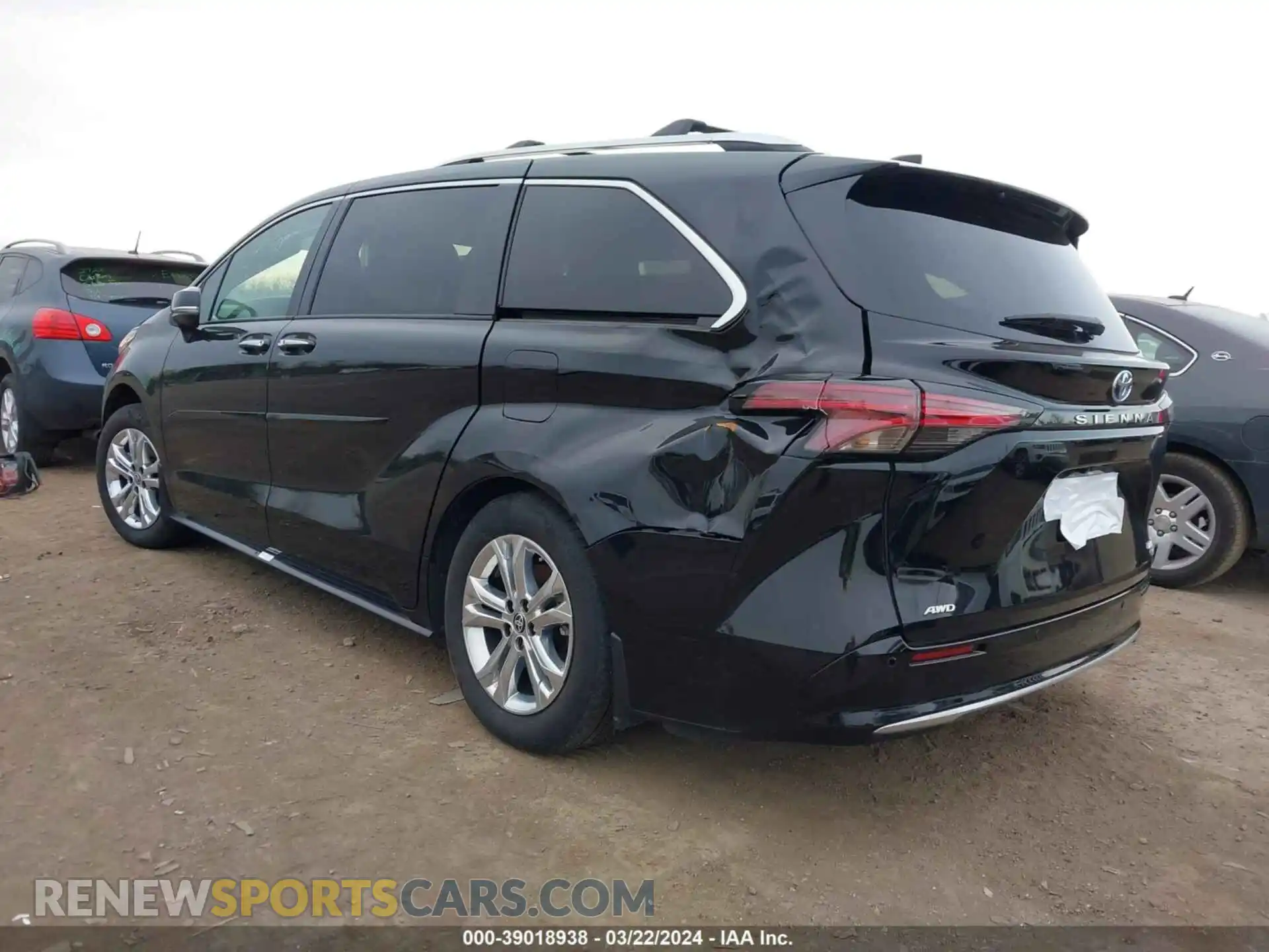 3 fotografías del automóvil dañado 5TDESKFC0PS082123 TOYOTA SIENNA 2023