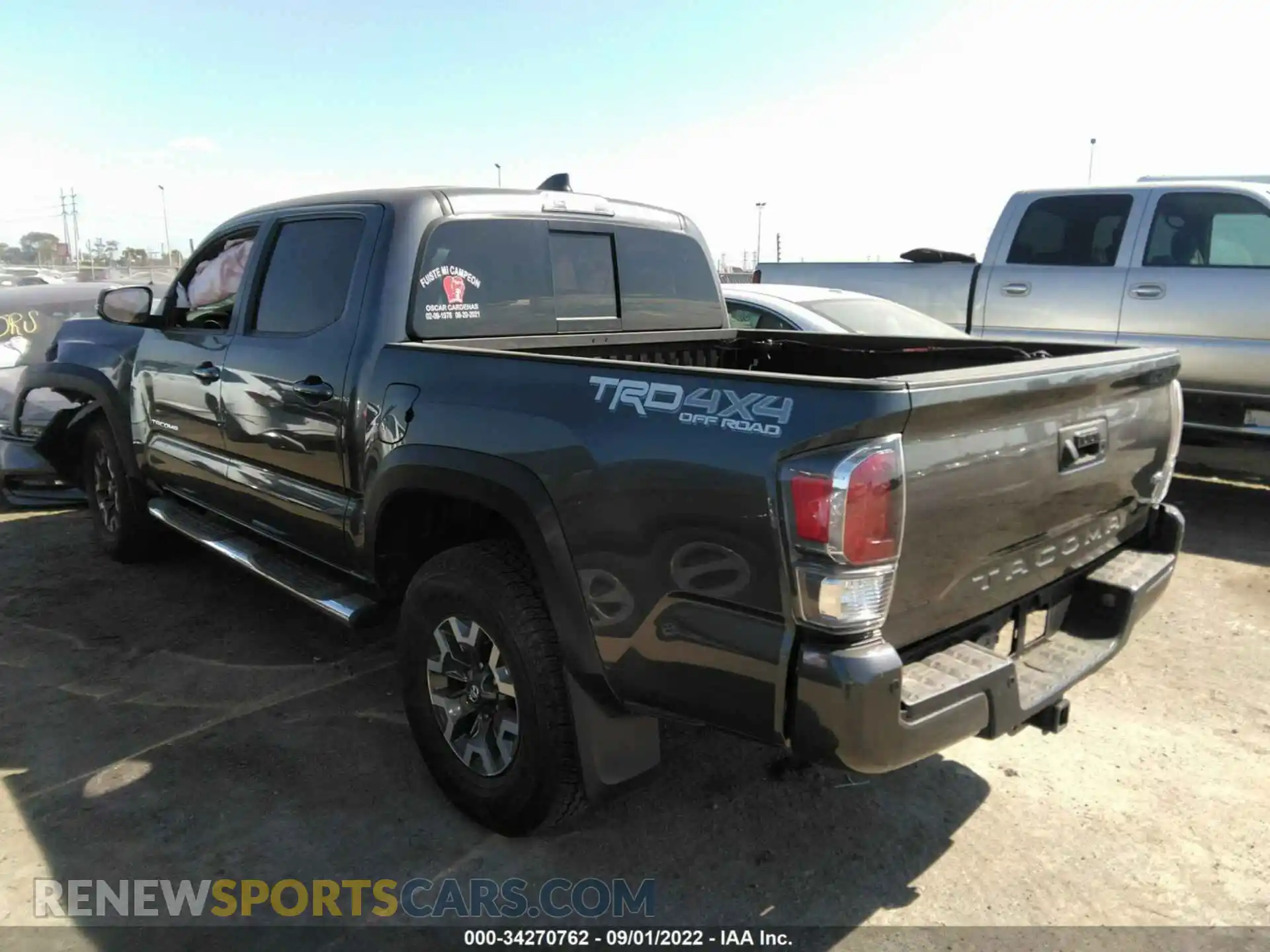 3 fotografías del automóvil dañado 3TMCZ5AN8MM438777 TOYOTA TACOMA 4WD 2021