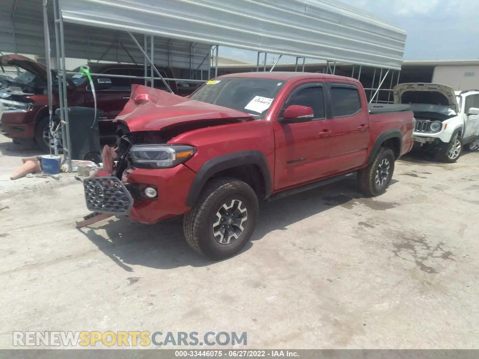 2 fotografías del automóvil dañado 5TFCZ5AN9MX258332 TOYOTA TACOMA 4WD 2021
