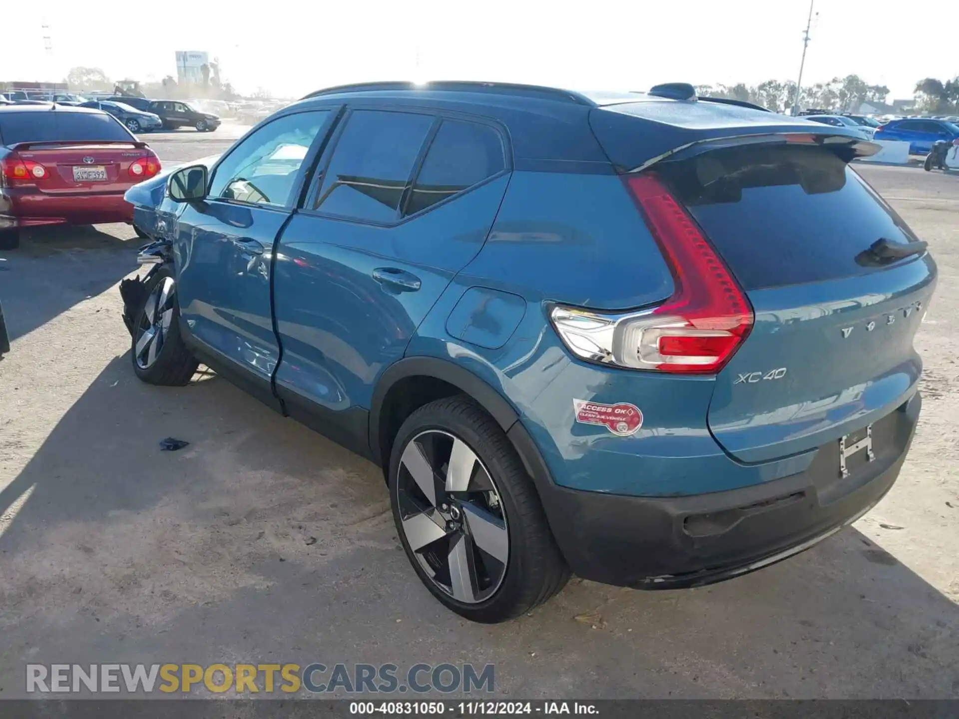3 fotografías del automóvil dañado YV4ER3XM9R2233945 VOLVO XC40 RECHARGE PURE ELECTRIC 2024